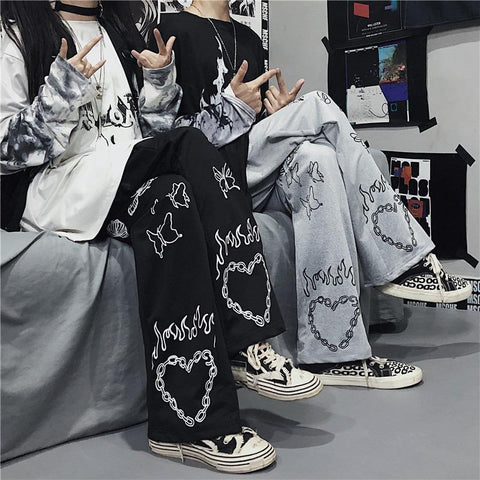 Harajuku Butterfly Wide-leg Pants