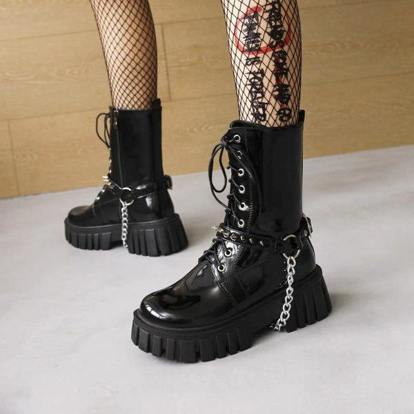 Studded Platform Boots