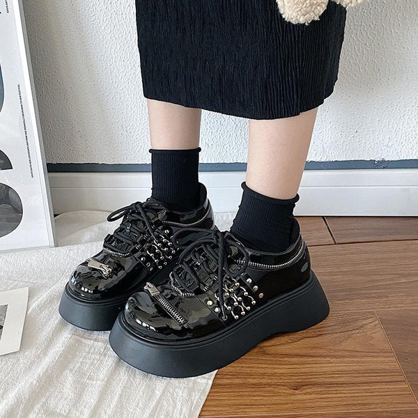 Dark Gothic Metal Platform Shoes