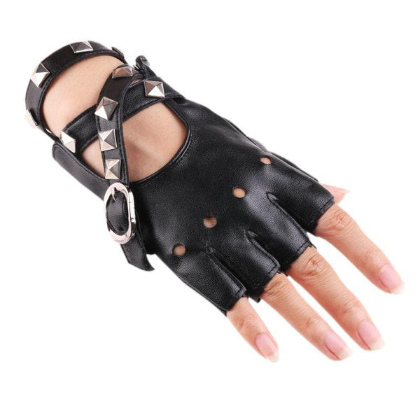 Punk Rivet Chain Gloves