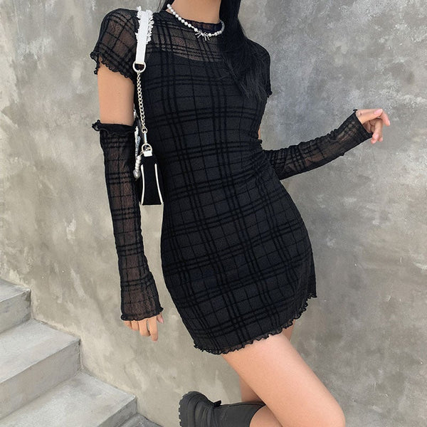 Meshin' Around Plaid Dress