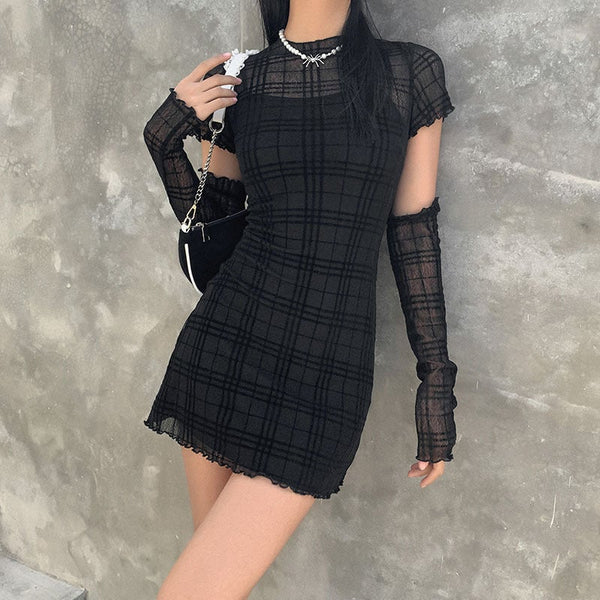 Meshin' Around Plaid Dress