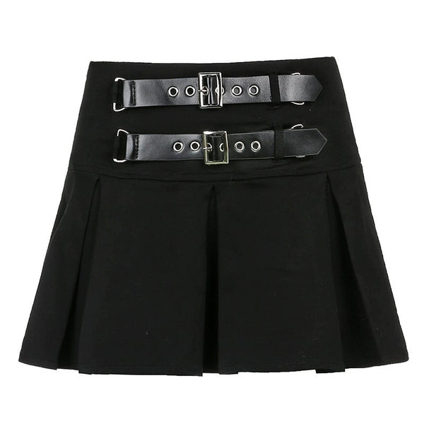 Buckle Front Mini Skirt