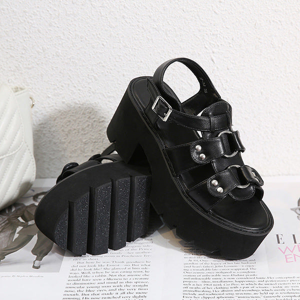 Punk Sudded Platform Sandals