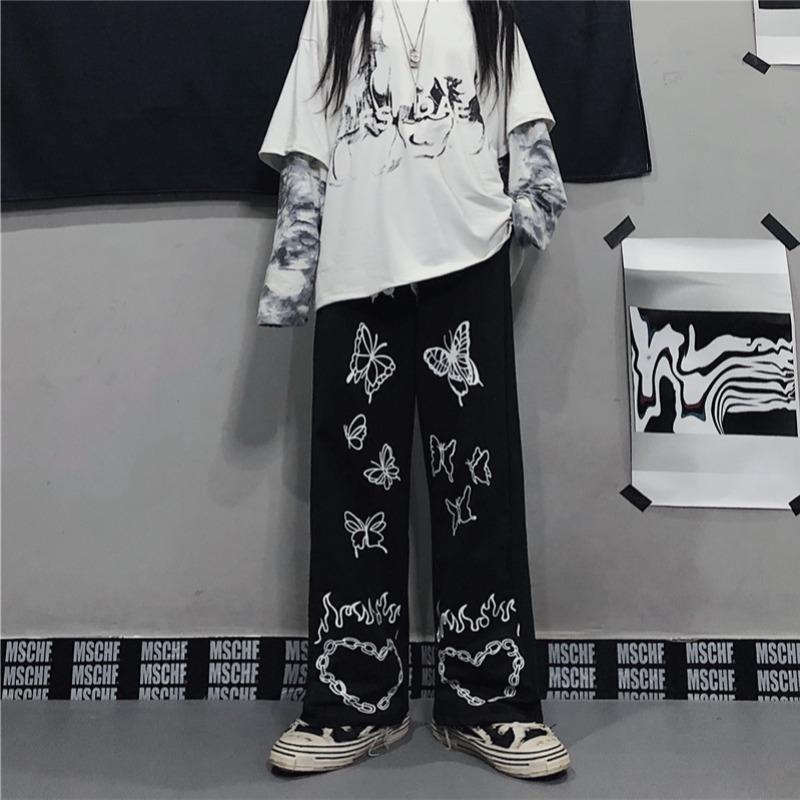 Harajuku Butterfly Wide-leg Pants