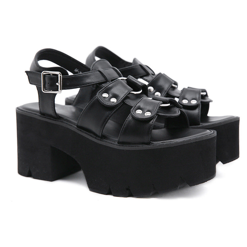 Punk Sudded Platform Sandals