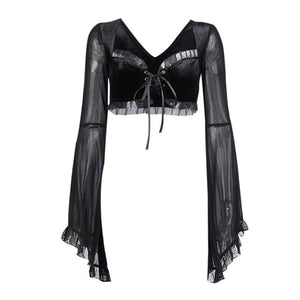 Gothic Tube Top Long Sleeve Shirt