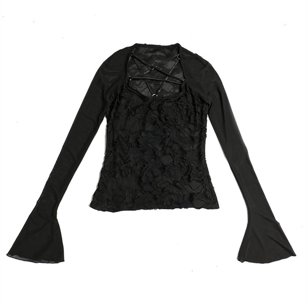 Gothic Pentagram Ripped Top