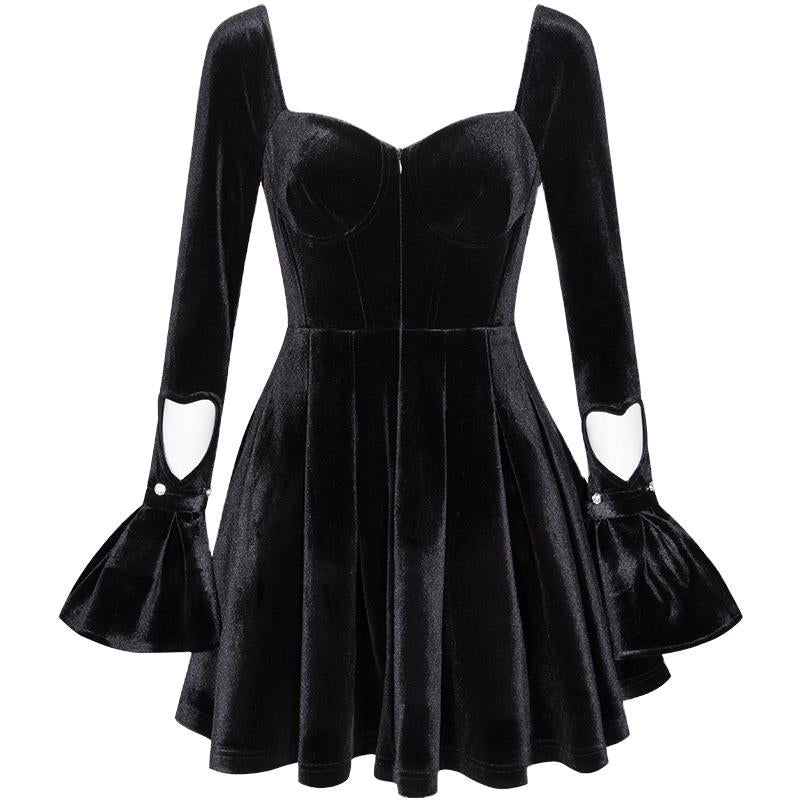 Diamond Hollow Velvet Dress