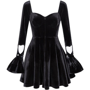 Diamond Hollow Velvet Dress