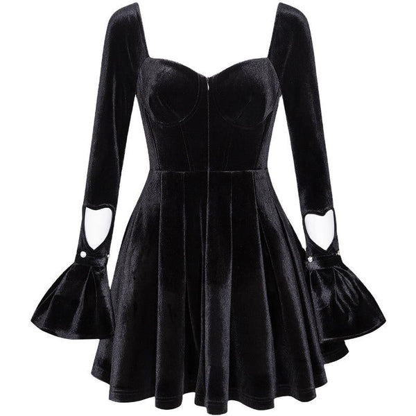 Diamond Hollow Velvet Dress