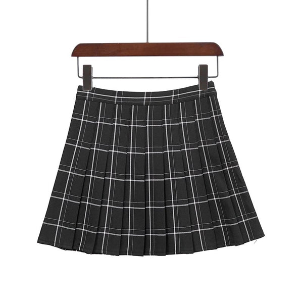 High Waist Plaid Skirt