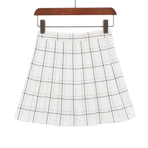 High Waist Plaid Skirt