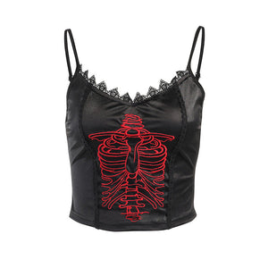 Dark Lace Embroidered Camisole