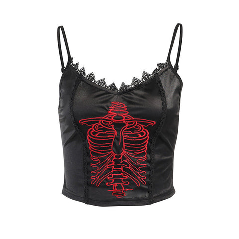 Dark Lace Embroidered Camisole