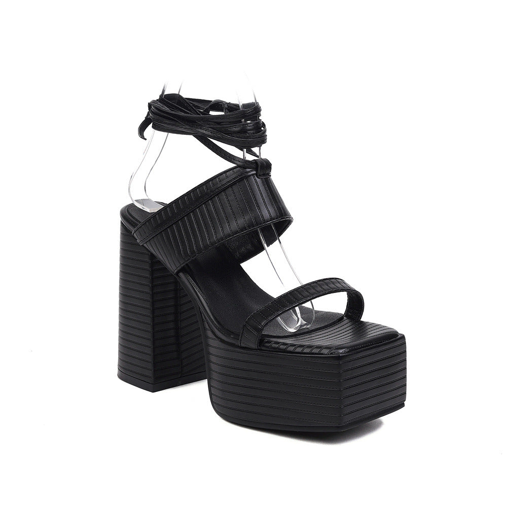 Cross Strap Heeled Sandals