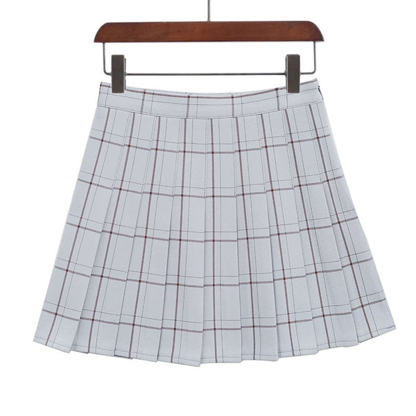 High Waist Plaid Skirt