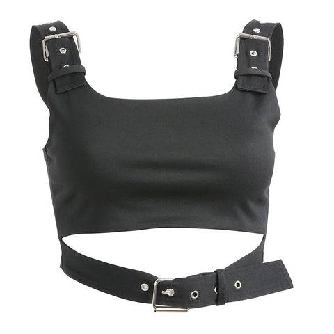 Adjustable Mini Top With Metal Buckle