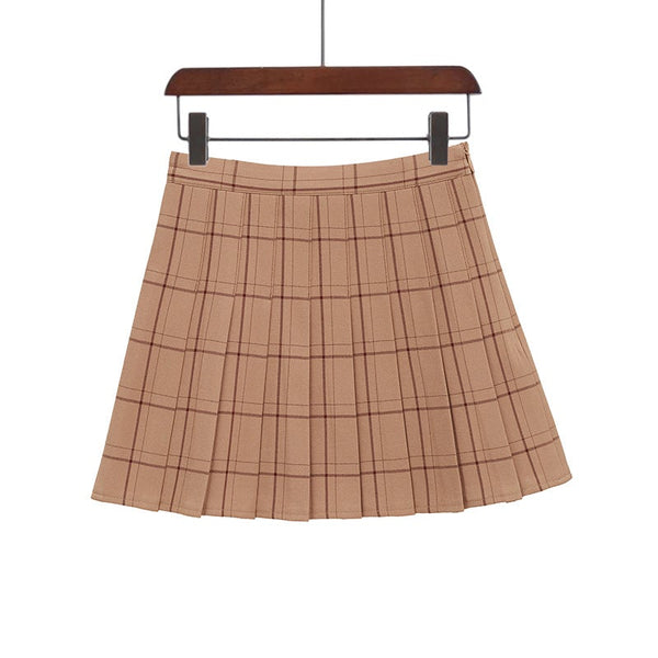 High Waist Plaid Skirt