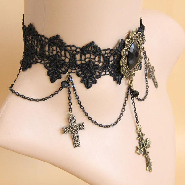 Dark Cross Choker