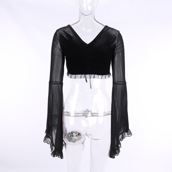 Gothic Tube Top Long Sleeve Shirt