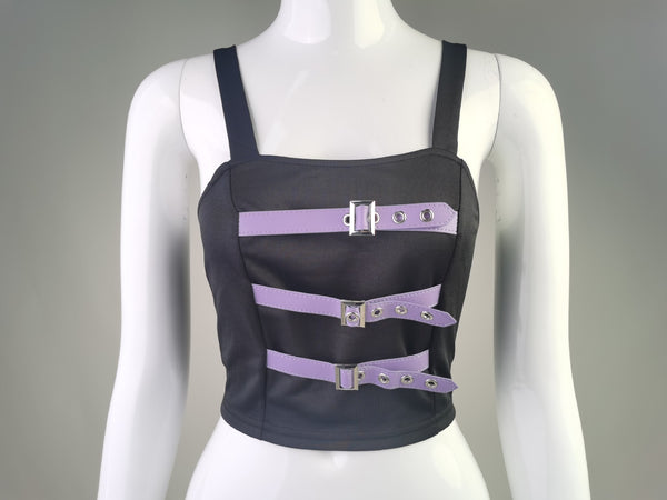 PURPLE BLACK BELTED Camisole | COLORYME.COM