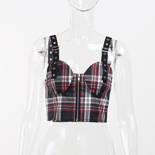 Plaid camisole short skirt suit 2022 New | COLORYME.COM