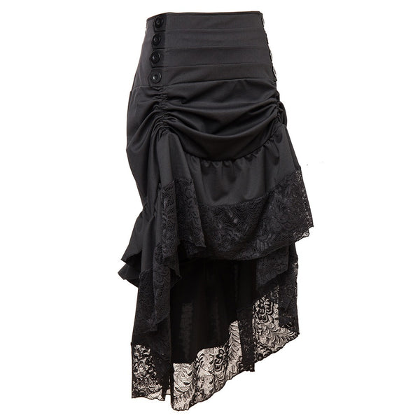 Punk Sexy Long Maxi Steampunk Midi Gothic Skirt  Tiered Tail Lace Skirt|COLORYME.COM