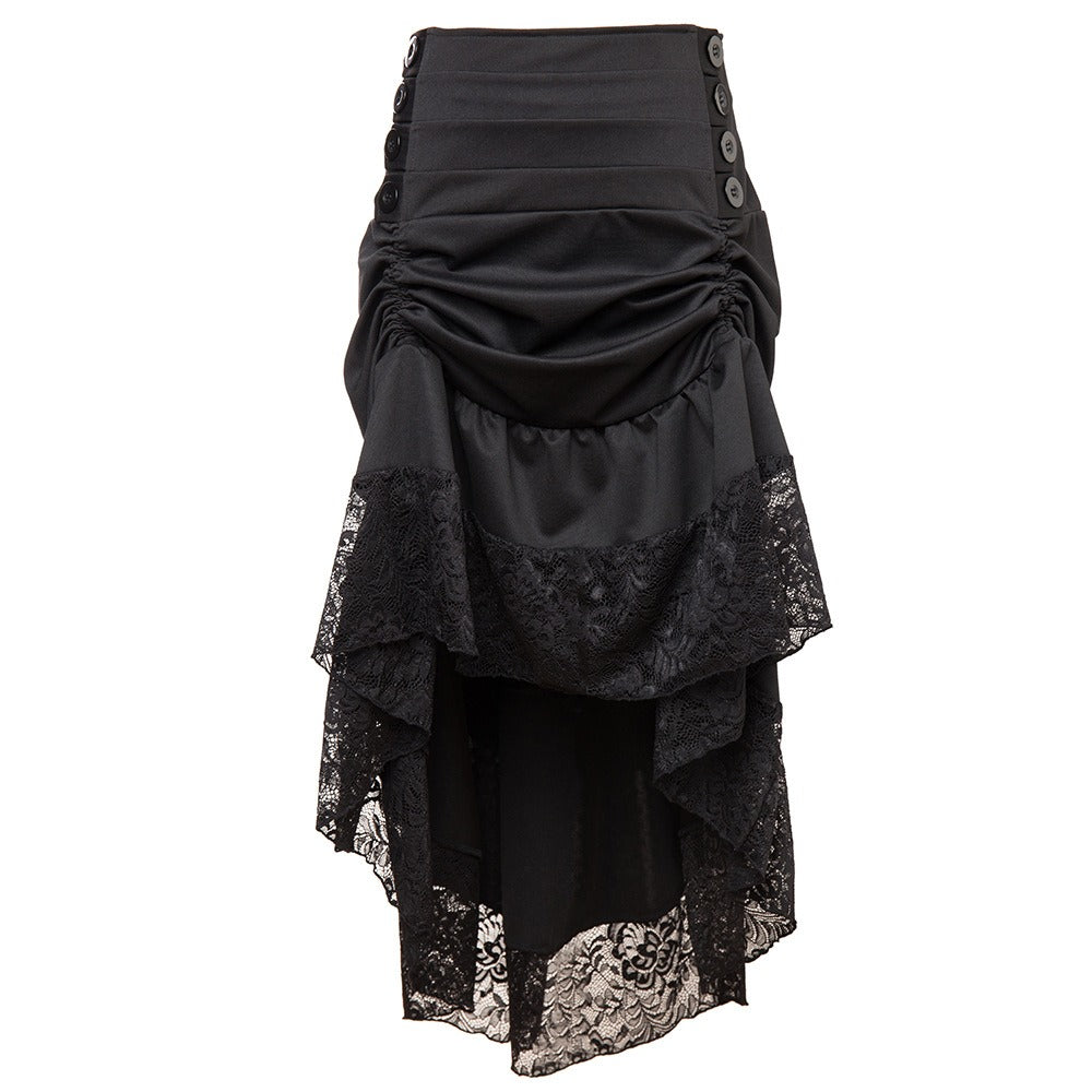 Punk Sexy Long Maxi Steampunk Midi Gothic Skirt  Tiered Tail Lace Skirt|COLORYME.COM