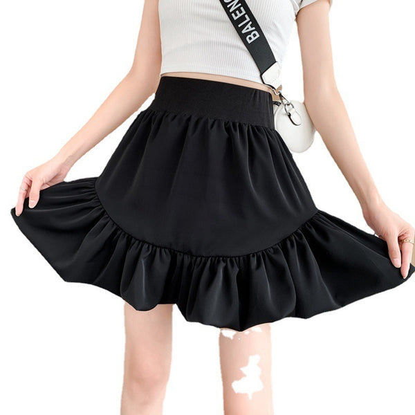 Ruffled puffer skirt bud short skirt|COLORYME.COM