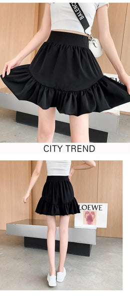 Ruffled puffer skirt bud short skirt|COLORYME.COM