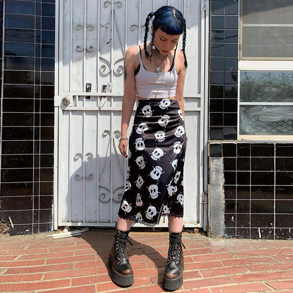 Skull Punk Rocker Skirt|COLORYME.COM