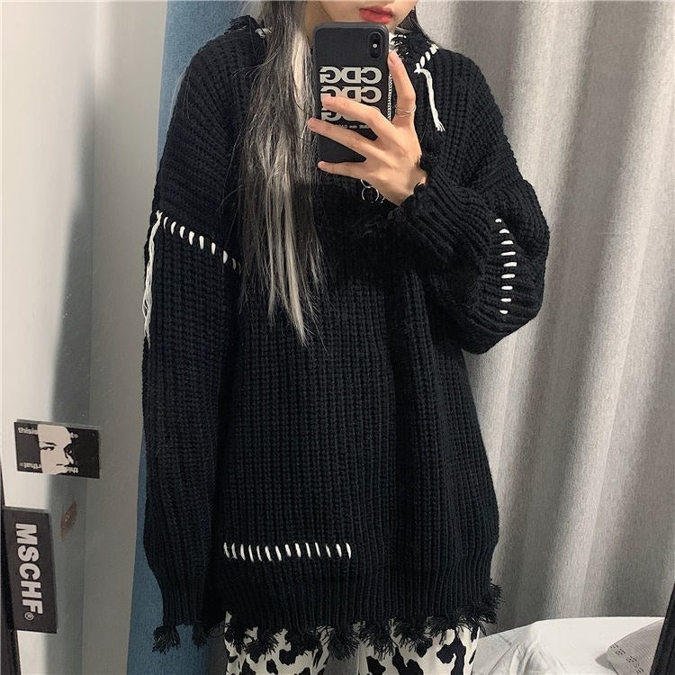 OVERSIZE Sweater with ripped stitches