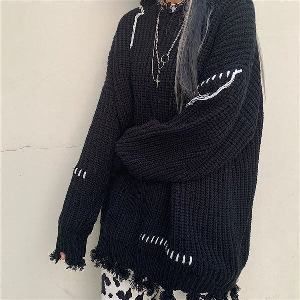 OVERSIZE Sweater with ripped stitches