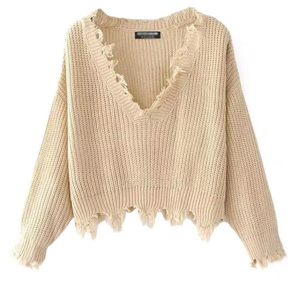 Loose Tassel Short Sweater