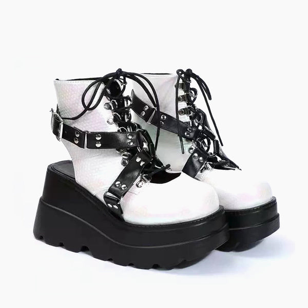 Gothic Wedge Sandals Boots