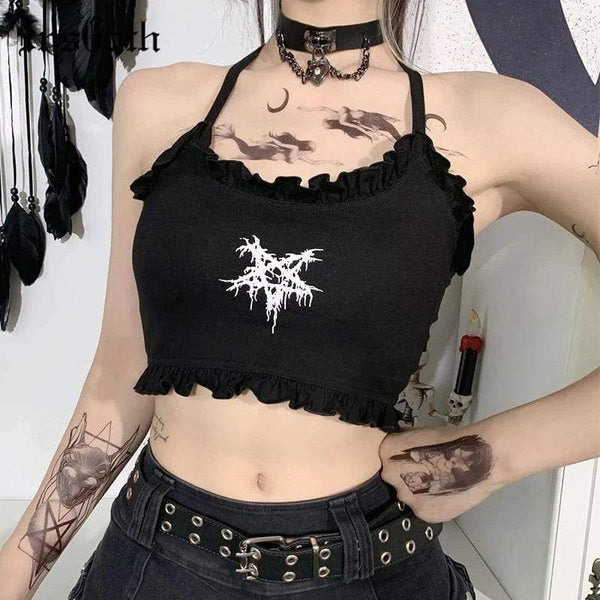 Electrocuted Pentagram Crop Top