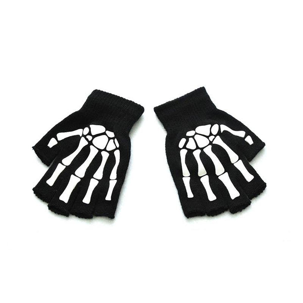 Skull Half Finger Gloves With luminous