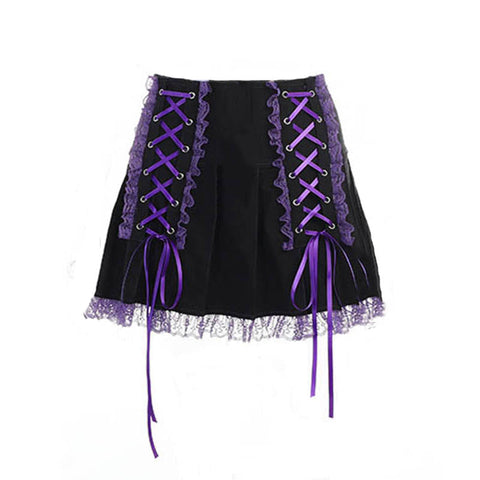 Dark Girl Lace Mini Skirt