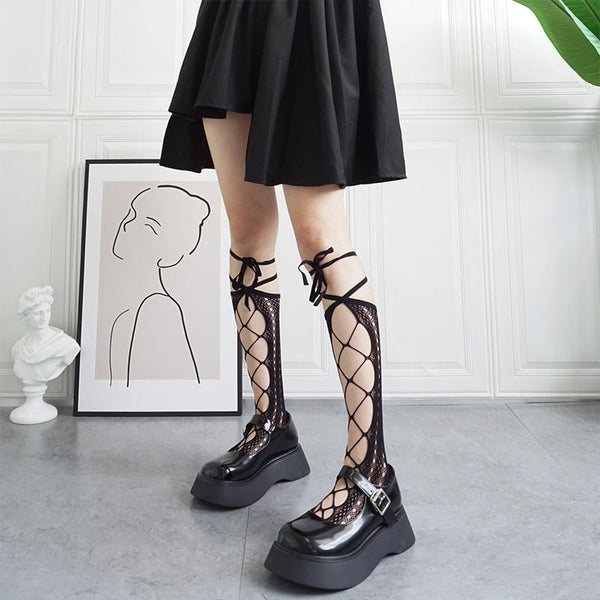 Lolita Cross Lace Leg Socks