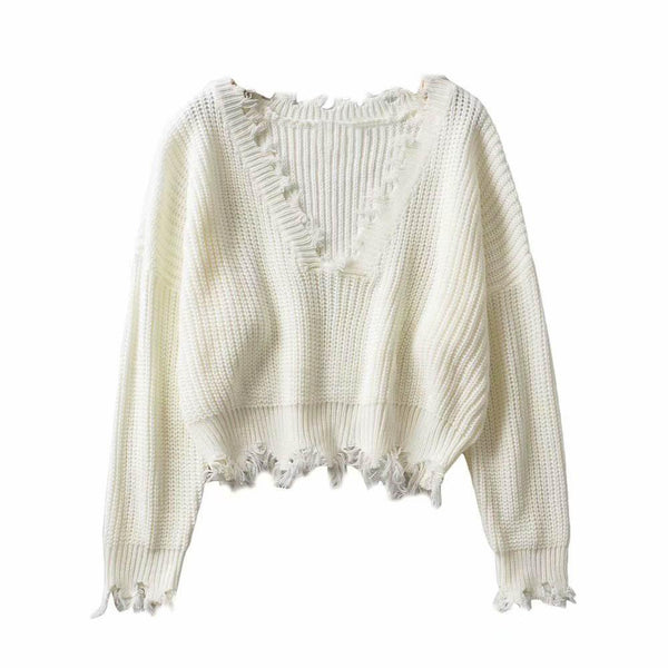 Loose Tassel Short Sweater