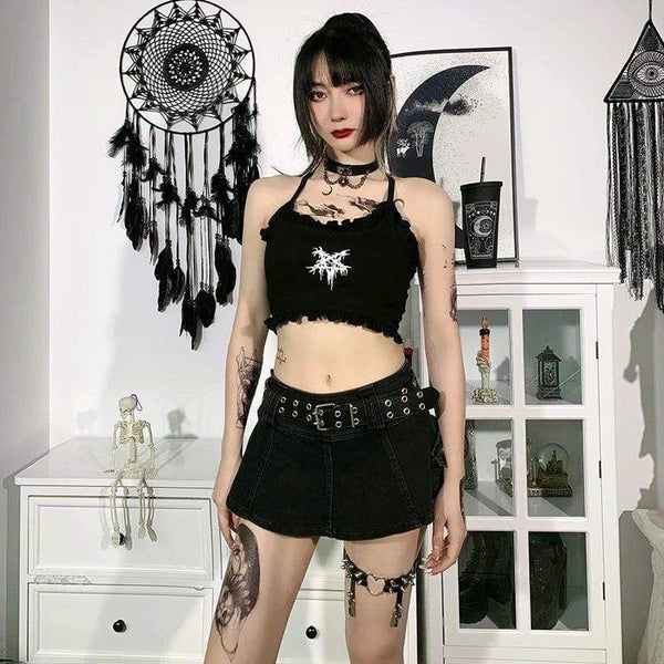 Electrocuted Pentagram Crop Top