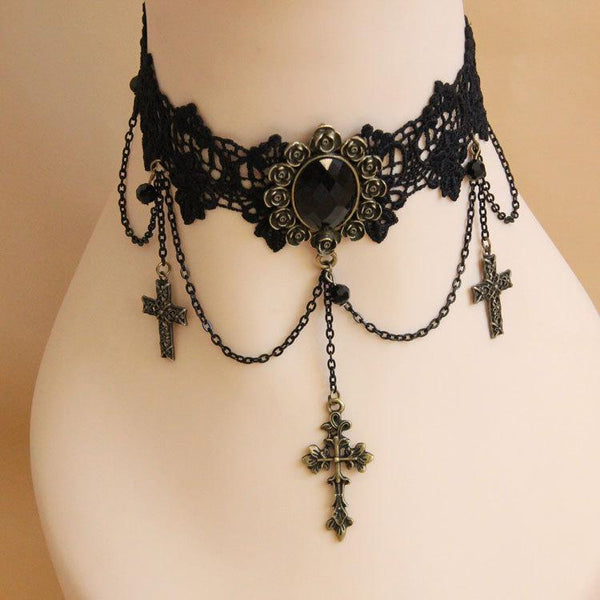 Dark Cross Choker