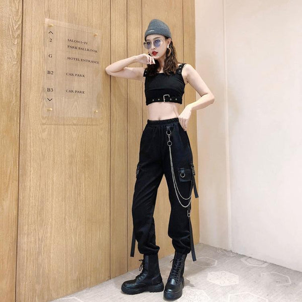 Chained Cargo Pants With Pockets