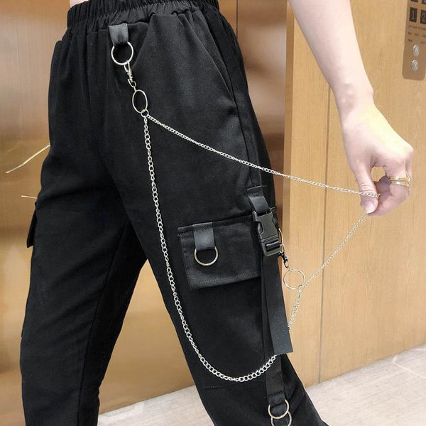 Chained Cargo Pants With Pockets