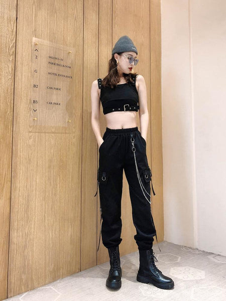 Chained Cargo Pants With Pockets