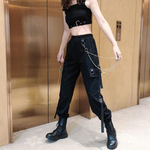 Chained Cargo Pants With Pockets