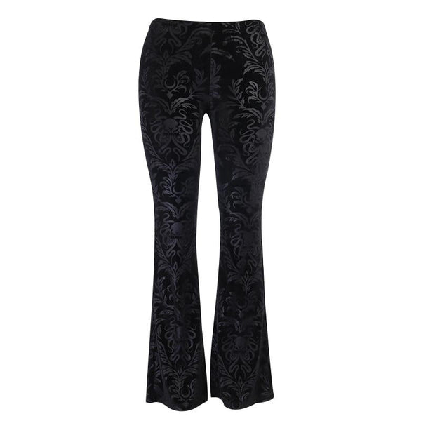 Embroidery Velvet Pants