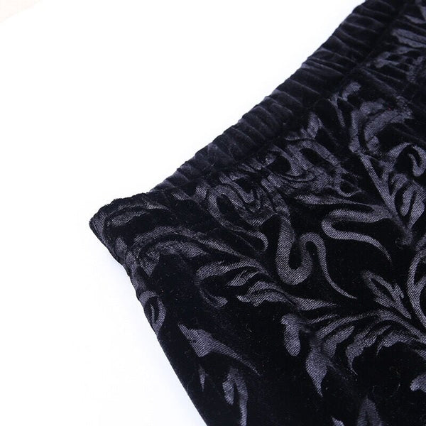 Embroidery Velvet Pants