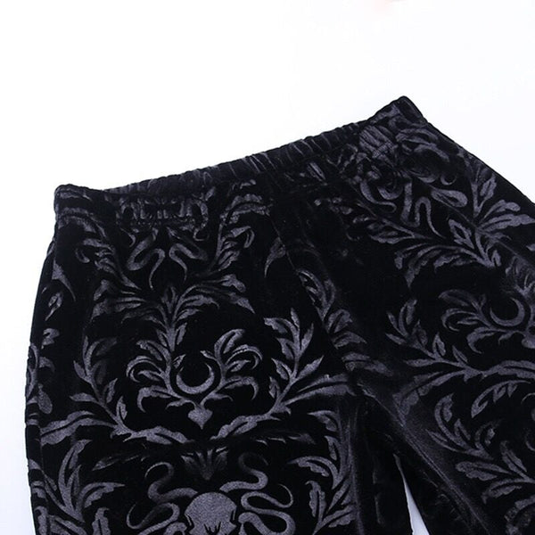 Embroidery Velvet Pants